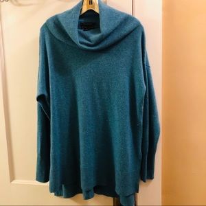 Tahari 100% cashmere cowl neck tunic sweater Large